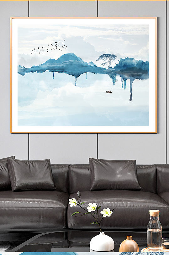禅意意境山水装饰画-众图网