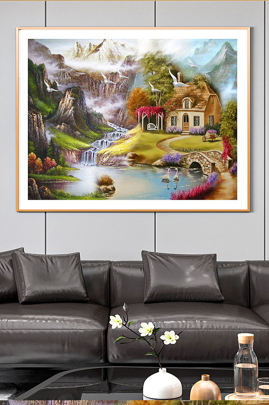山水人家装饰画图片-山水人家装饰画设计素材-山水人家装饰画模板下载