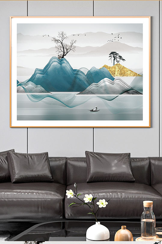 意境抽象水墨山水圆形图片-意境抽象水墨山水圆形素材下载-众图网