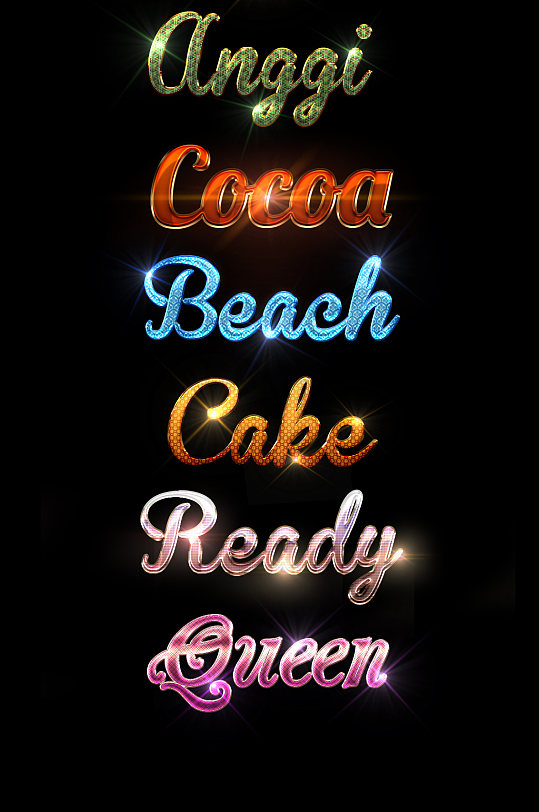 酷炫光感特效字体字体混合模式大全