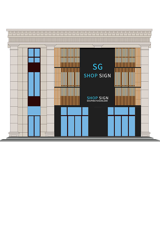 装饰公司门头饭店门头房地产高端简洁大气-众图网