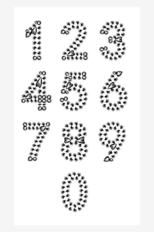 阿拉伯?dāng)?shù)字藝術(shù)字09文字矢量元素
