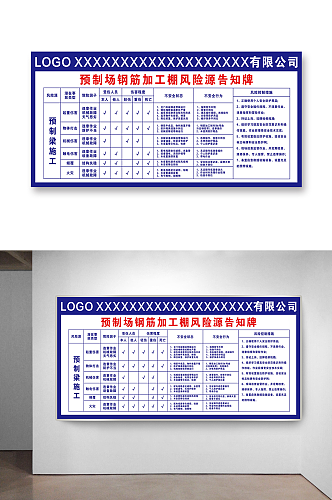 钢筋厂风险源告知牌