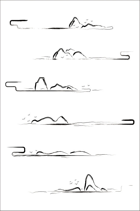 中国风水墨山设计元素