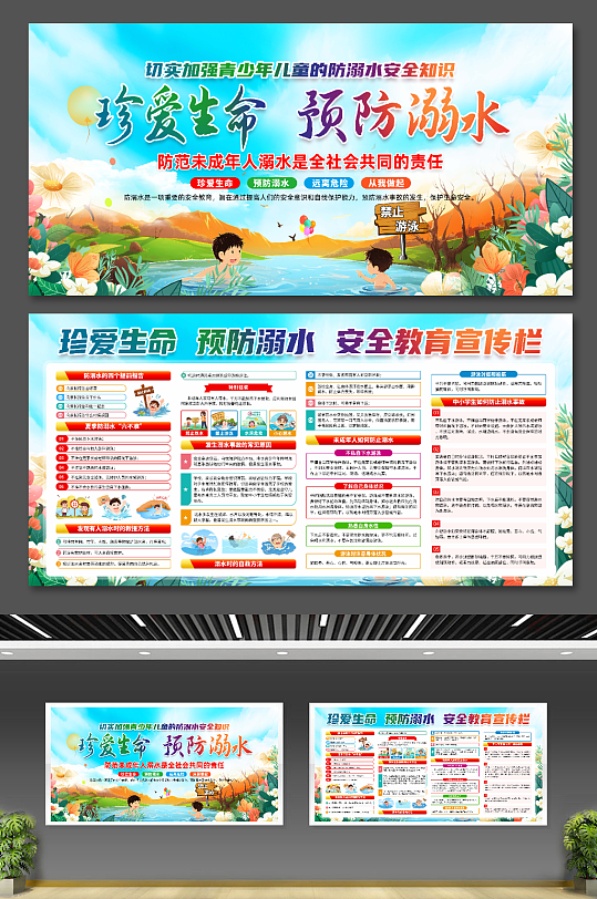 預(yù)防溺水展板設(shè)計(jì)