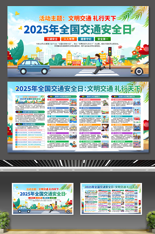 2025年全国交通安全日展板-众图网