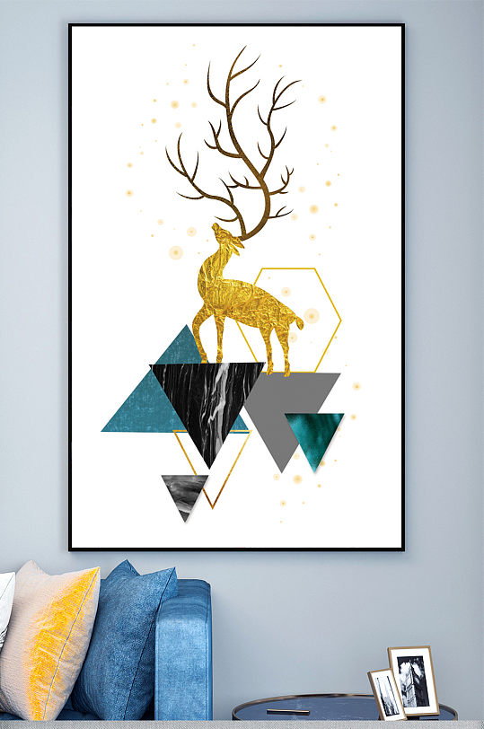 现代北欧麋鹿装饰画