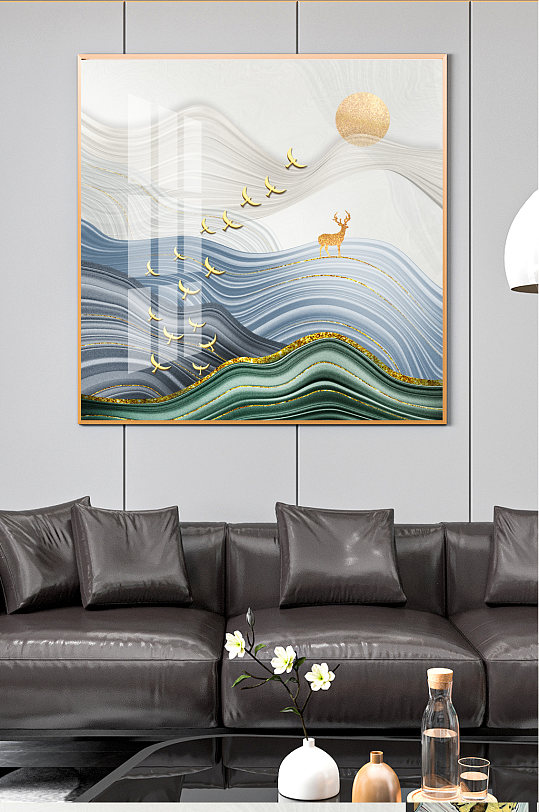 抽象糜鹿正方形装饰画-众图网