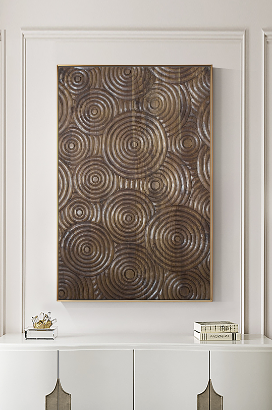 抽象几何木头纹理装饰画