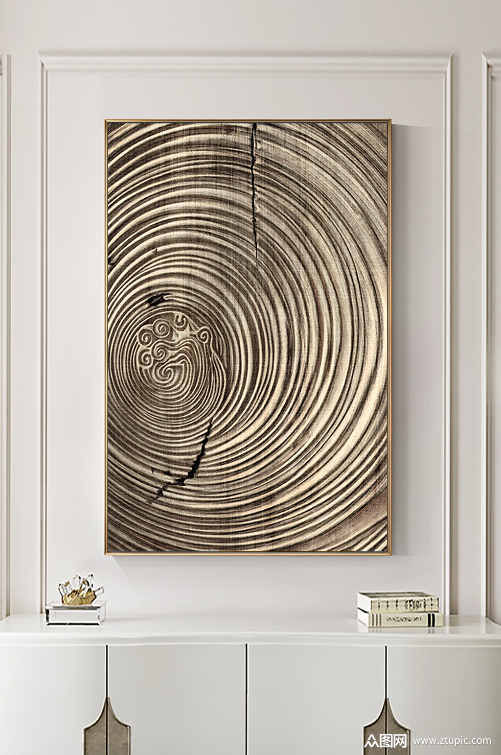 抽象几何木头纹理装饰画