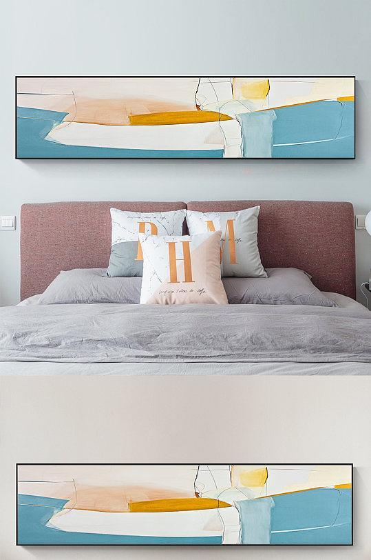 抽象简约床头装饰画-众图网