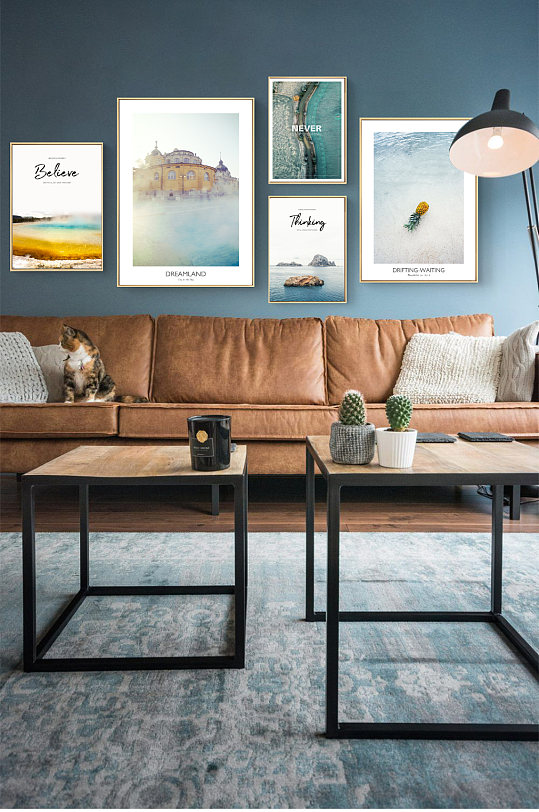 北欧海边建筑装饰画-众图网