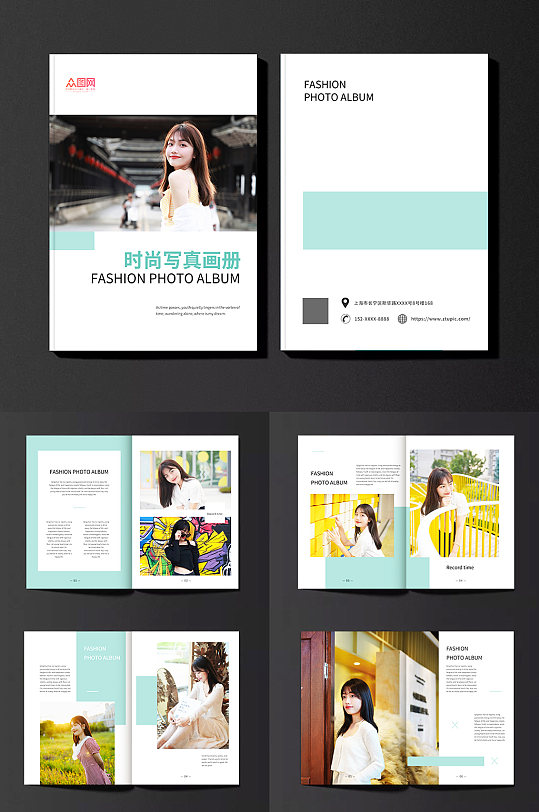 蓝色摄影写真集影楼相册画册设计-众图网