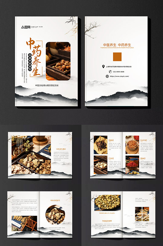 中医中药药材介绍宣传画册-众图网