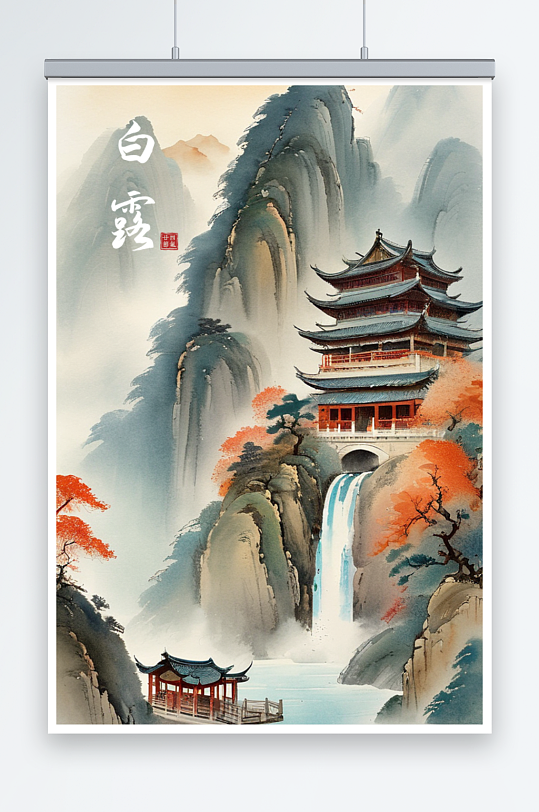 白露節(jié)氣深山古寺