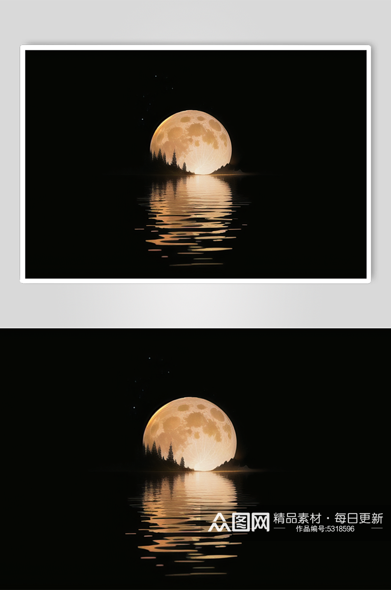 圆月满月风景数字艺术图片素材