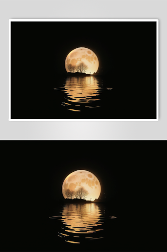 圆月满月风景数字艺术图片