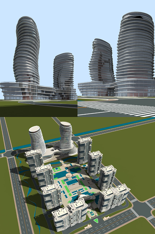 洛阳小区方案一建筑住宅模型