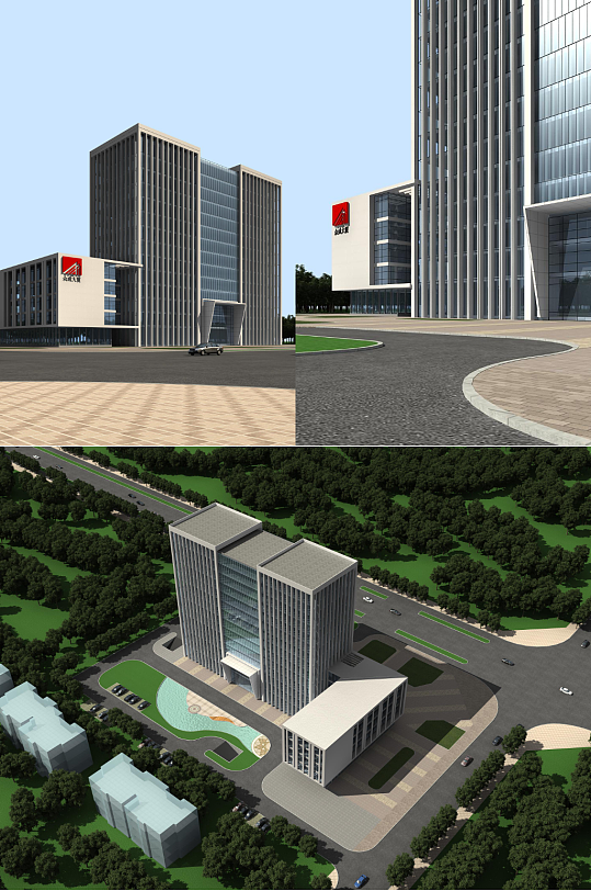 山东东营办公楼建筑3D模型