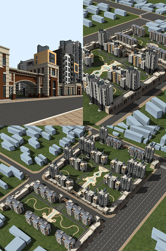 陇西小区住宅3d建筑模型