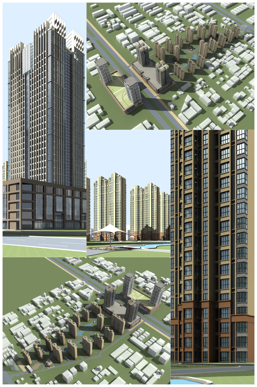 小区住宅3d建筑模型素材