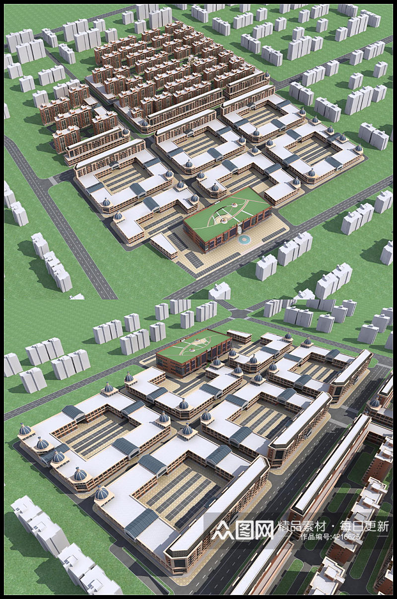 鑫县规划方案一3d建筑模型素材