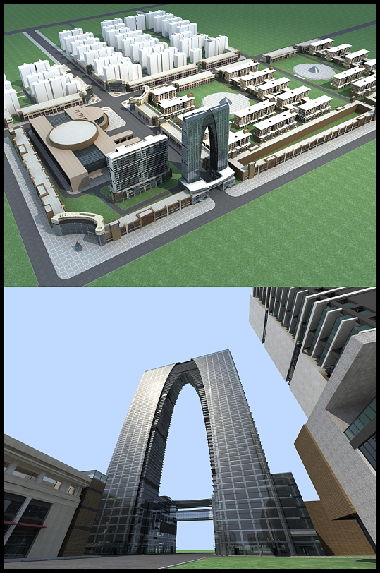 鑫县规划方案二3d建筑模型