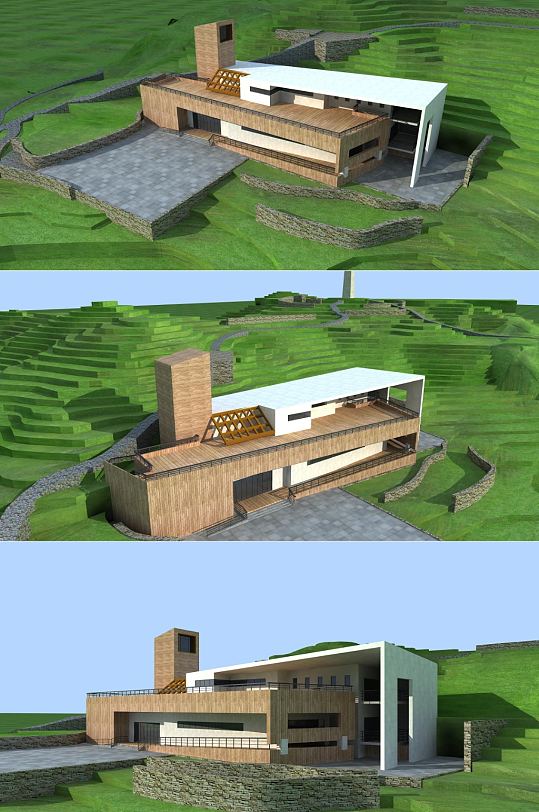 别墅3d建筑模型