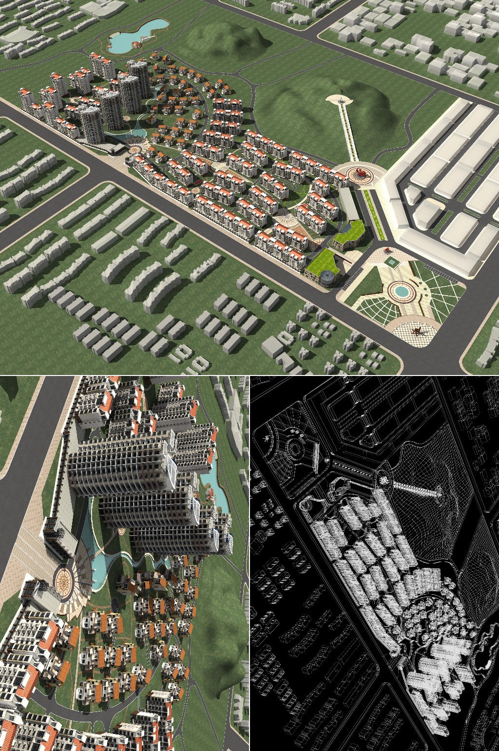 住宅规划3d建筑模型素材