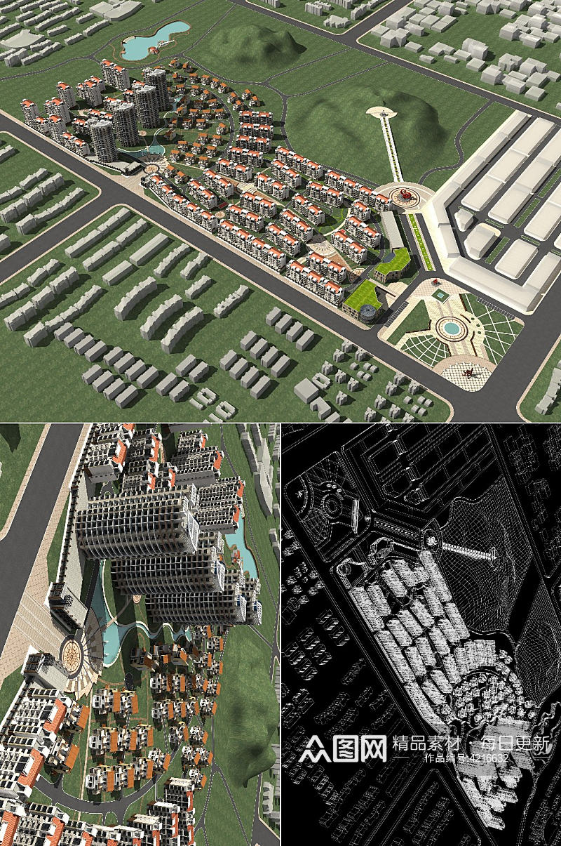 住宅规划3d建筑模型素材