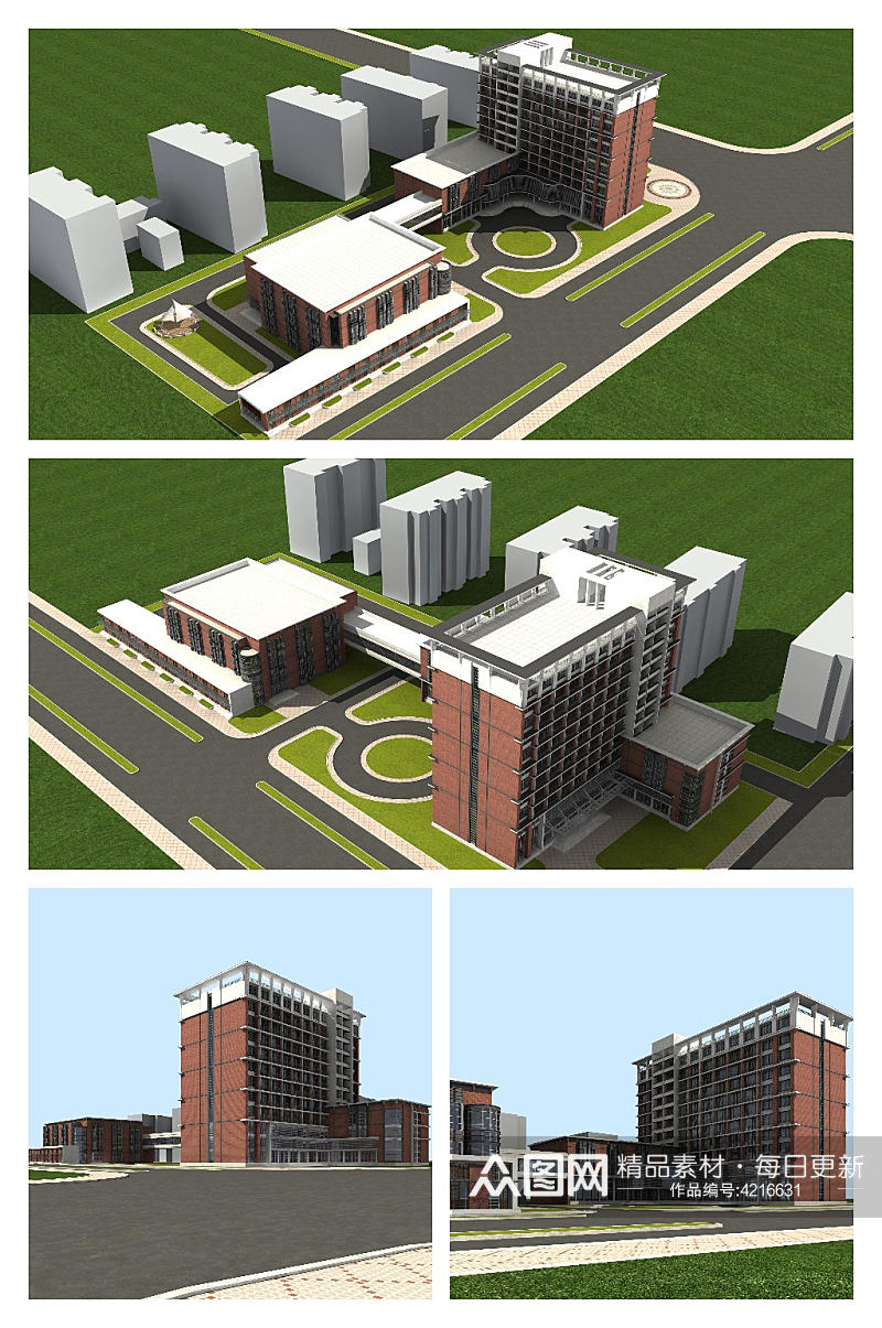 华翔电子办公楼3d建筑模型素材