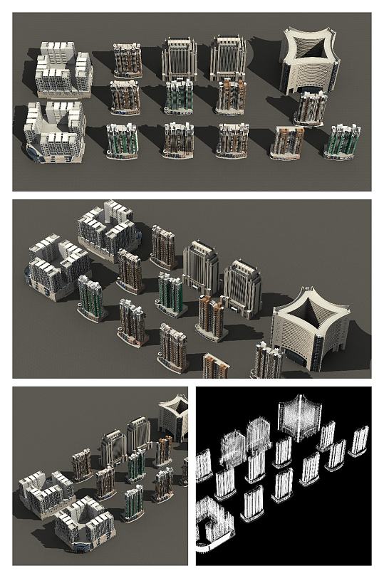住宅综合楼3d建筑模型