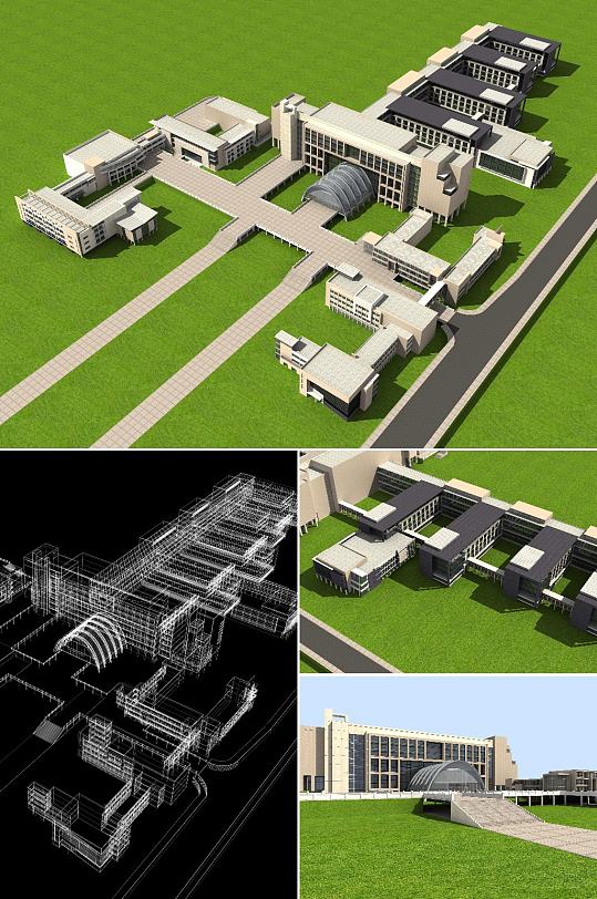 文化职业学院3d建筑模型