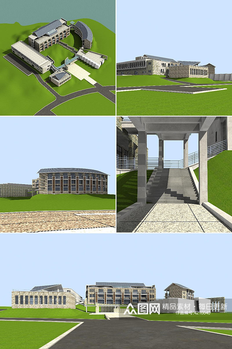 武夷学院艺术系3d建筑模型素材