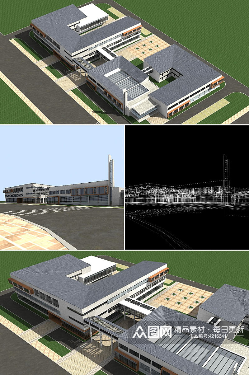 医院3d建筑模型素材