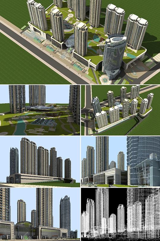 嘉洲阳光3dmax建筑模型