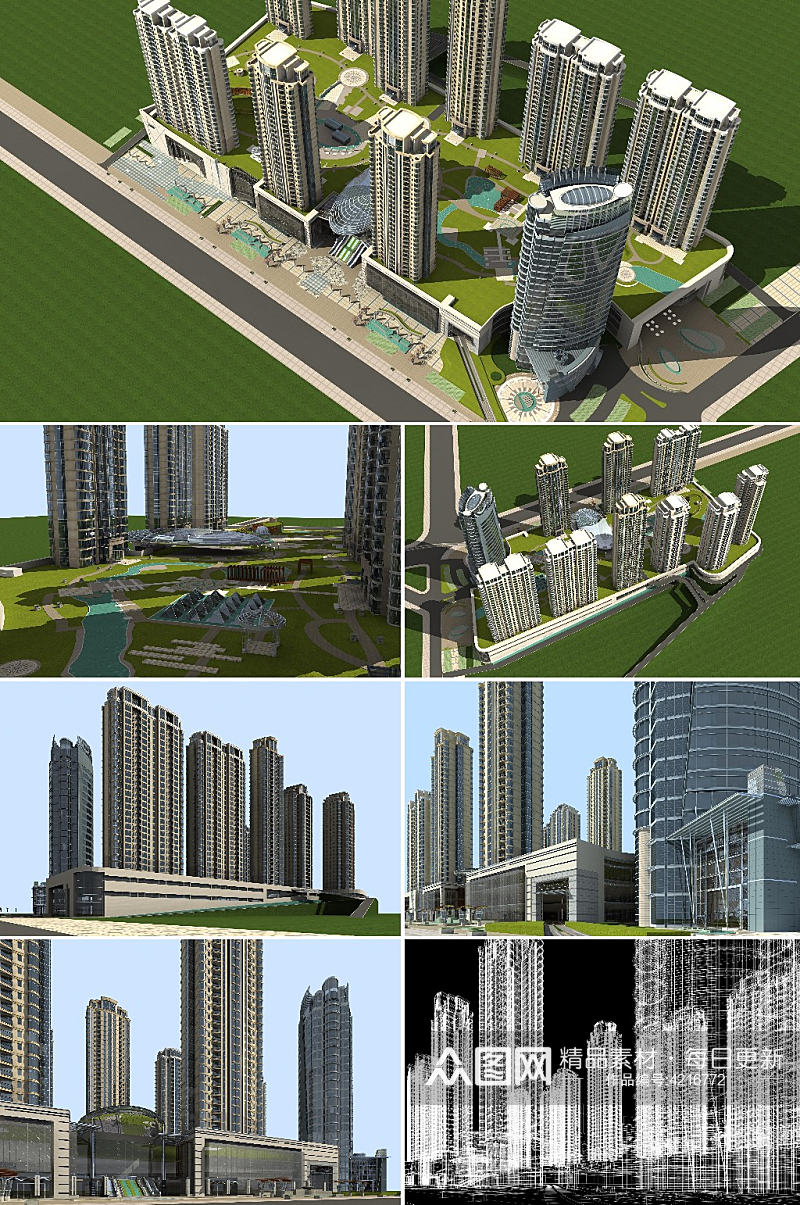 嘉洲阳光3dmax建筑模型素材