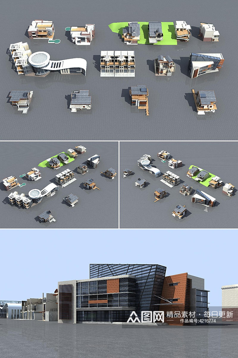 综合渡假别墅3dmax建筑模型素材