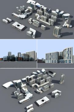 综合单体建筑3dmax建筑模型