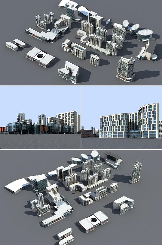 综合单体建筑3dmax建筑模型