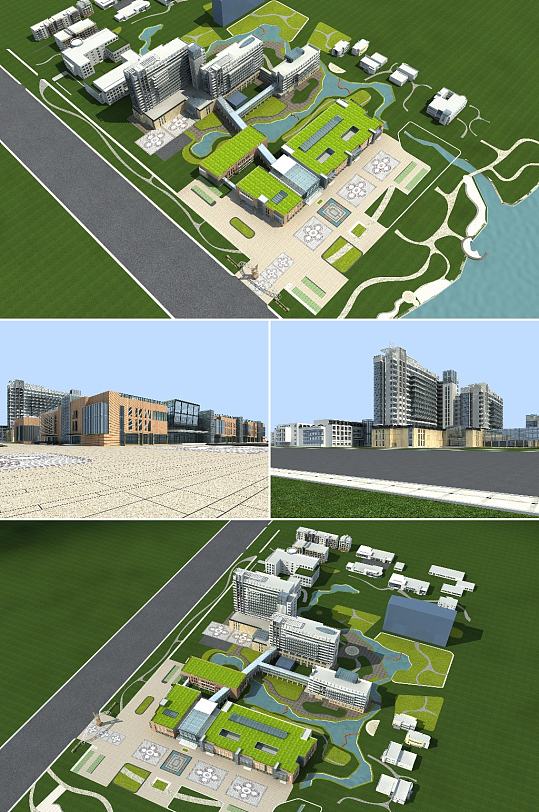 宁夏自治区医院3dmax建筑模型