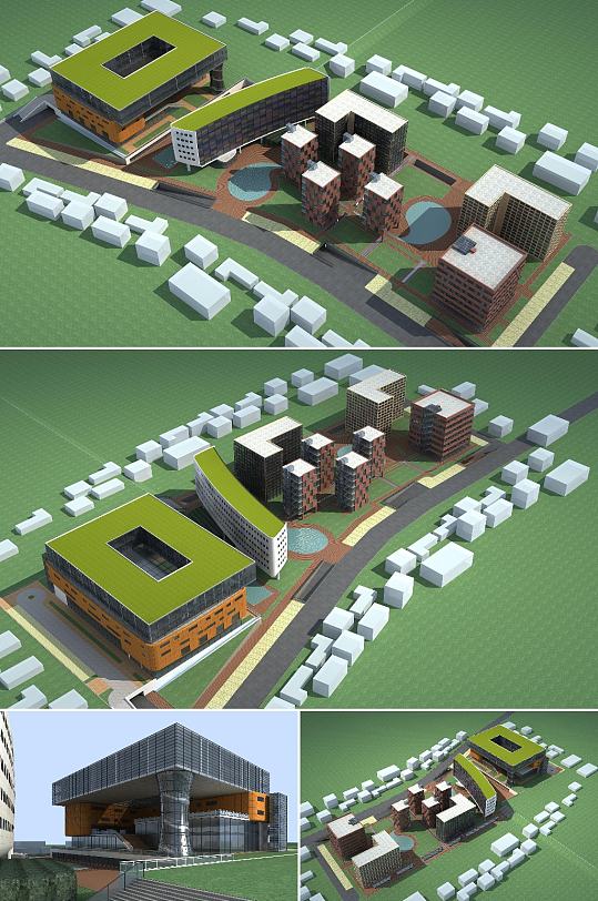 青岛嘉祺德3dmax建筑模型