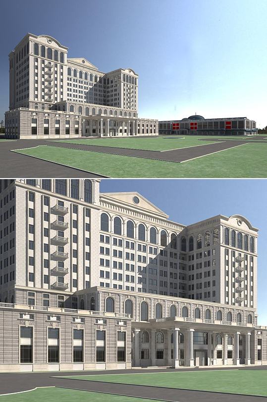 欧式宾馆3dmax建筑模型