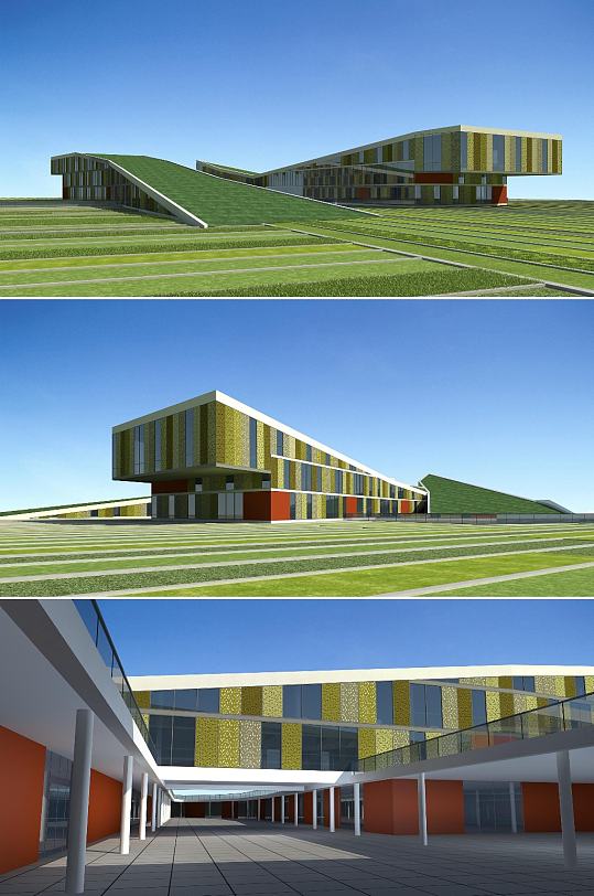 展览馆3dmax建筑模型
