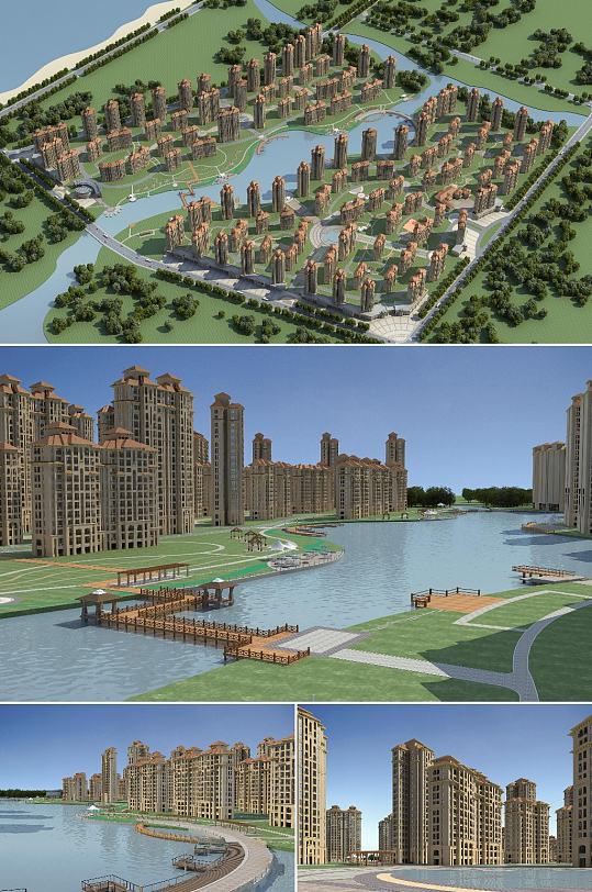 金溪工业园规划3dmax建筑模型