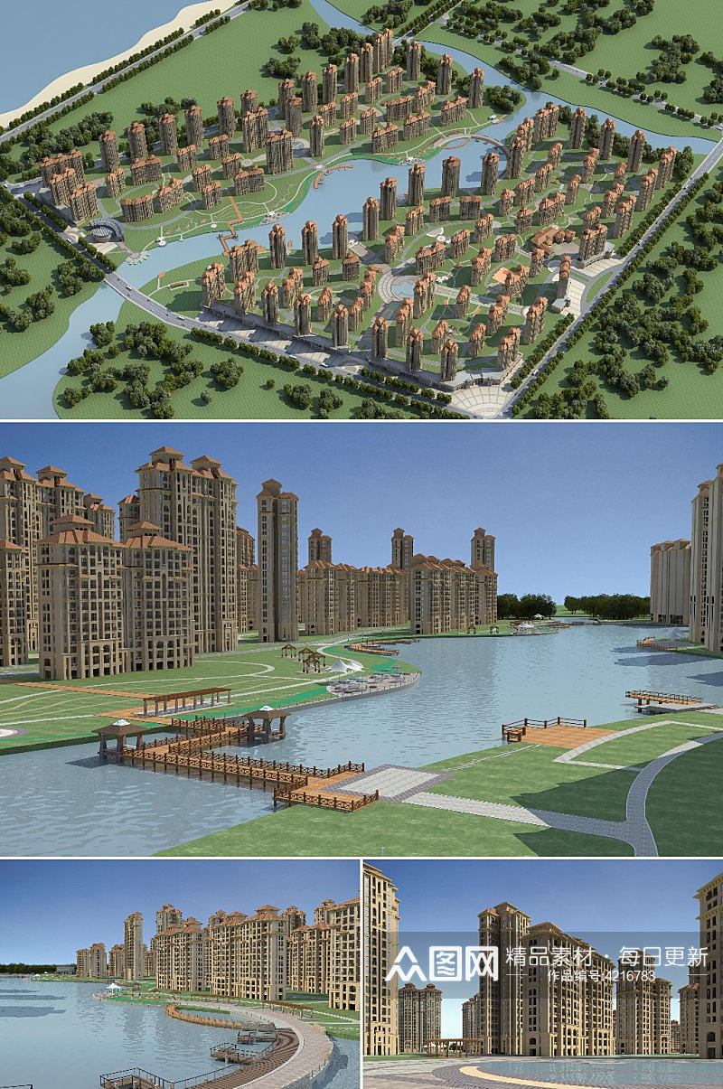 金溪工业园规划3dmax建筑模型素材