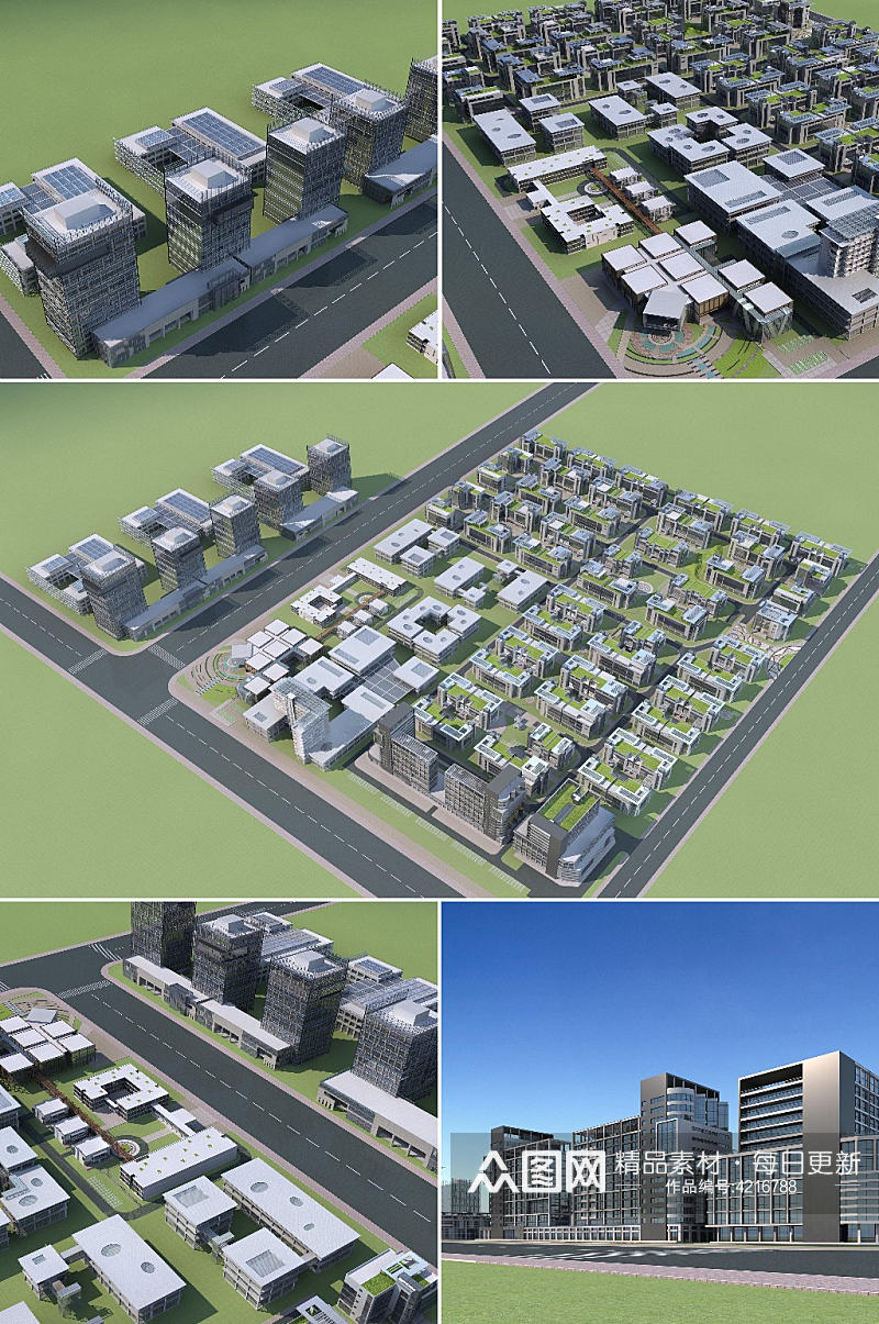 商业办公综合体3dmax建筑模型素材