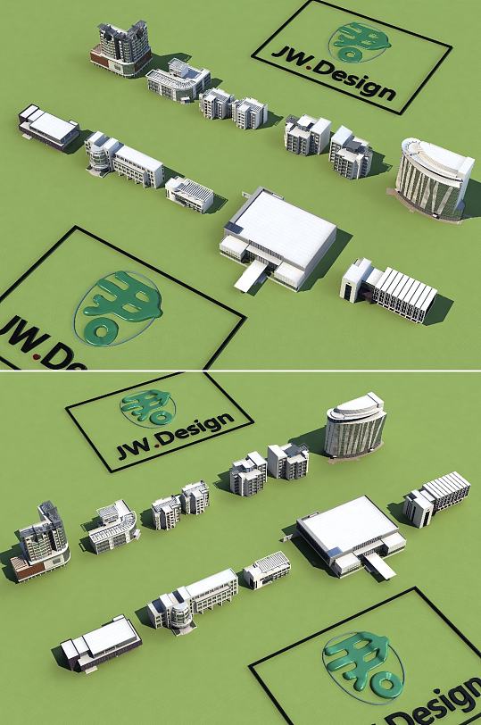 小公建组合3dmax建筑模型