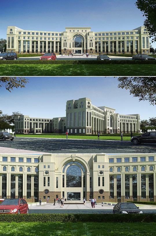 欧式政府大楼3dmax建筑模型