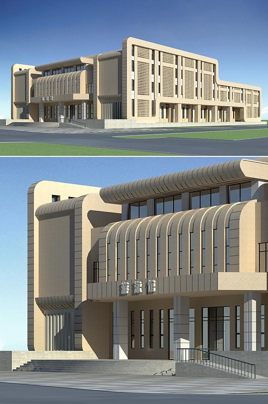 游泳馆3dmax建筑模型-众图网